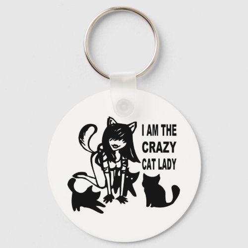 The Crazy Cat Lady KeyChain