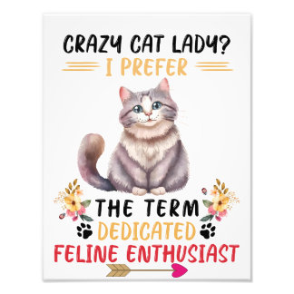 The crazy cat lady photo print