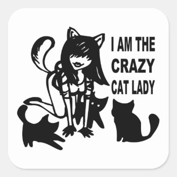 The Crazy Cat Lady Stickers by foreverpets at Zazzle