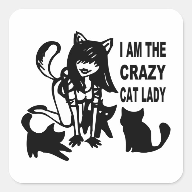 The Crazy Cat Lady Stickers (Front)