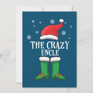 The Crazy Uncle - Matching Family Christmas Elf Invitation