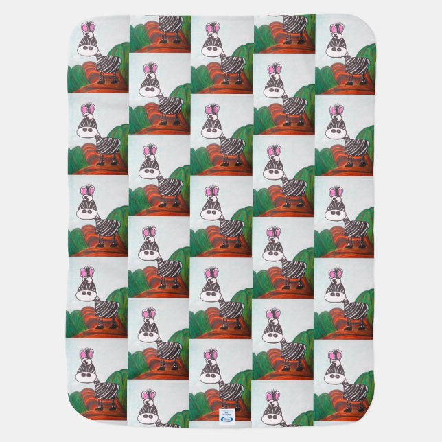 The Crazy zebra baby blanket (Back)