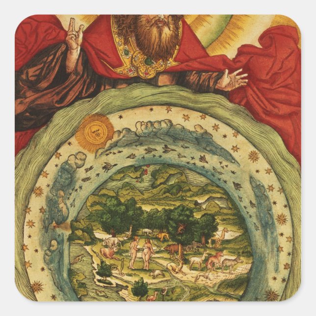 The Creation, from the Luther Bible, c.1530 Square Sticker (Front)