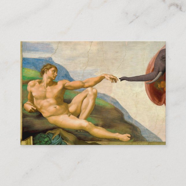 The Creation Of Adam By Elephant Business Card (Front)