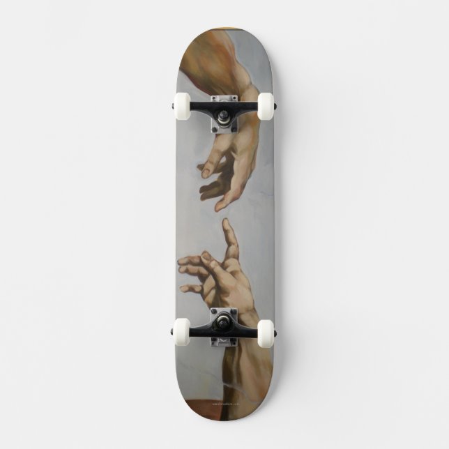 " The Creation of Adam" by Leonardo da Vinci Skateboard Deck (Front)