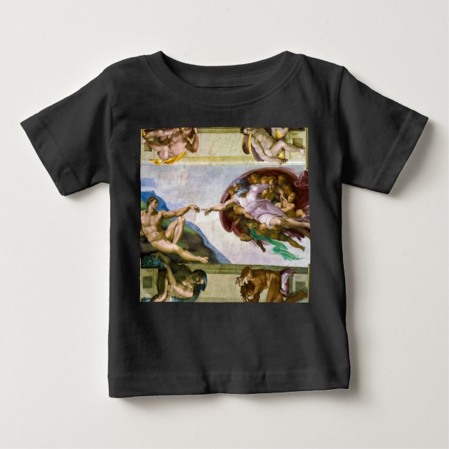 The Creation of Adam by Michelangelo Baby T-Shirt (Front)