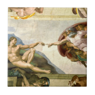 The Creation of Adam by Michelangelo Ceramic Tile