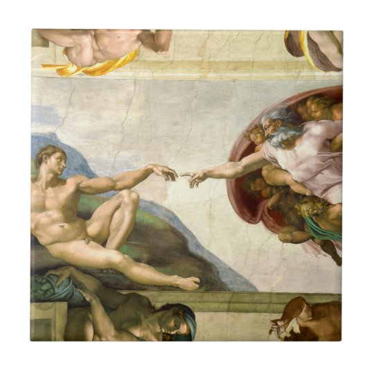 The Creation Of Adam By Michelangelo Ceramic Tile