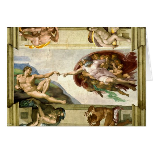 The Creation of Adam by Michelangelo Fine Art Cards (Front Horizontal)