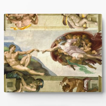 The Creation Of Adam By Michelangelo Fine Art Plaque by GalleryGreats at Zazzle
