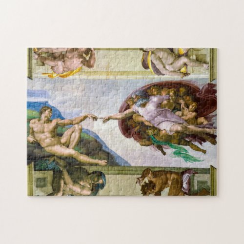 The Creation of Adam by Michelangelo Jigsaw Puzzle