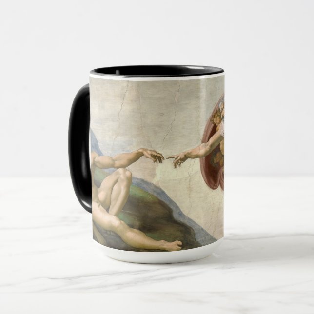 The Creation of Adam by Michelangelo Mug (Front Left)