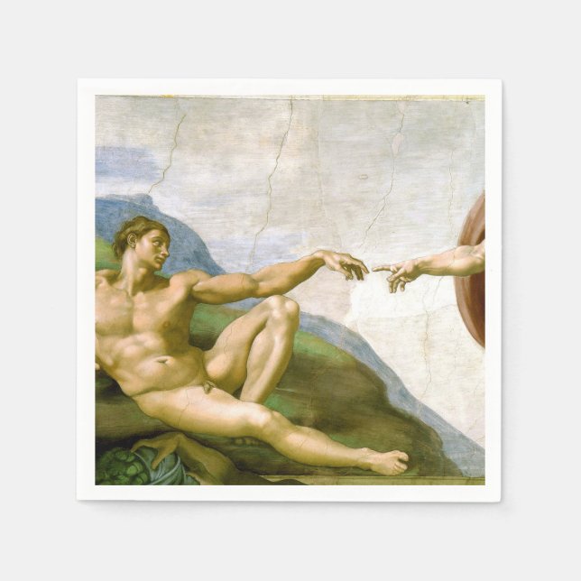 The Creation of Adam by Michelangelo Napkins (Front)