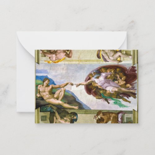 The Creation of Adam by Michelangelo Note Card