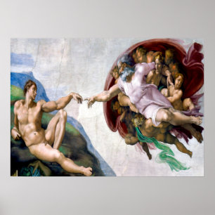The Creation of Adam by Michelangelo Poster
