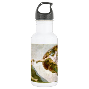 The Creation of Adam by Michelangelo Stainless Steel Water Bottle