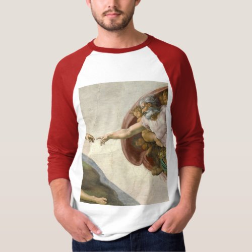 The Creation of Adam by Michelangelo T_Shirt