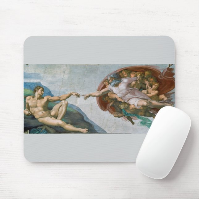 The Creation of Adam (c. 1511) | Michelangelo Mouse Pad (With Mouse)