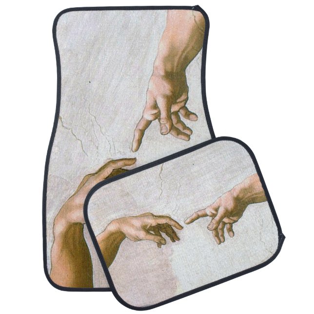The Creation of Adam (detail), Michelangelo Car Floor Mat (Set)