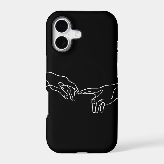 The Creation of Adam hands, Michelangelo  Iphone Case (Back)