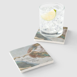 The Creation of Adam Michael Angelo Marble Coaster