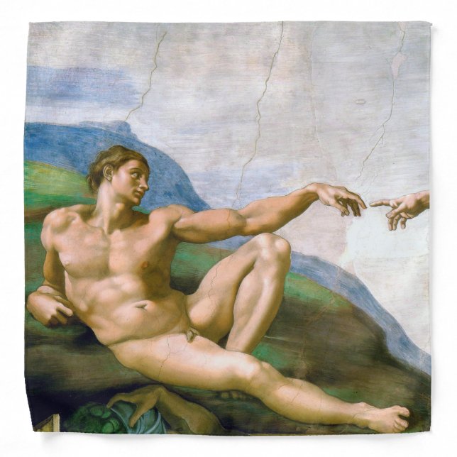 The Creation of Adam, Michelangelo, 1508-1512 Bandana (Front)