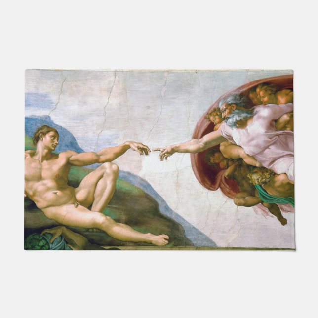 The Creation of Adam, Michelangelo, 1508-1512 Doormat (Front)