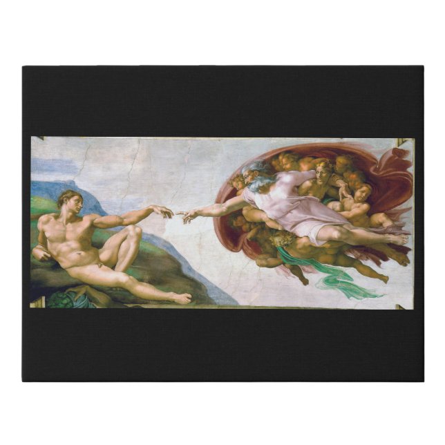 The Creation of Adam, Michelangelo, 1508-1512 Faux Canvas Print (Front)