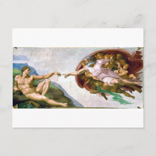 The Creation of Adam Michelangelo 1508_1512 Postcard