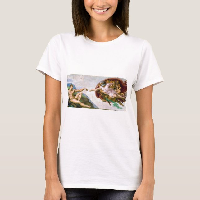 The Creation of Adam, Michelangelo, 1508-1512 T-Shirt (Front)