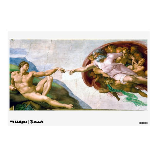 The Creation of Adam, Michelangelo, 1508-1512 Wall Decal (Front)