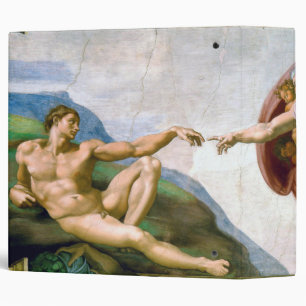The Creation of Adam, Michelangelo 3 Ring Binder