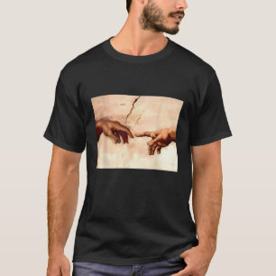 The Creation Of Adam Michelangelo Artwork Vintage T-Shirt