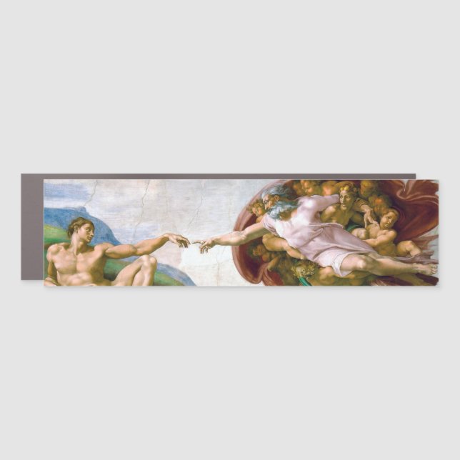 The Creation of Adam, Michelangelo Car Magnet (Front)
