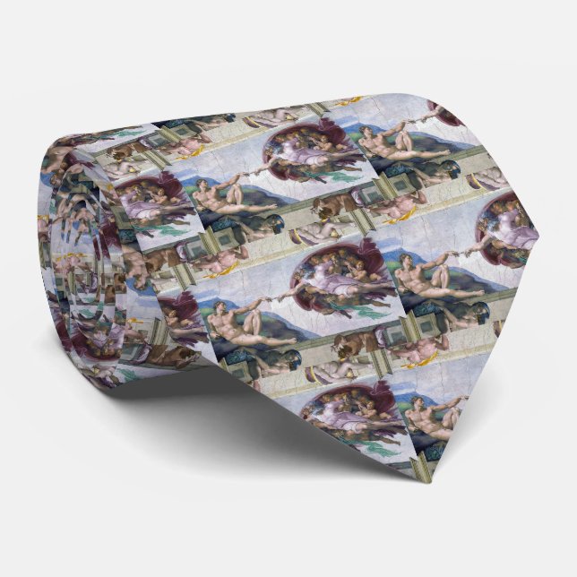“ The Creation of Adam ” , Michelangelo Neck Tie (Rolled)