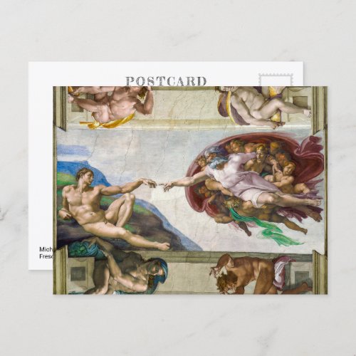 The Creation of Adam  Michelangelo  Postcard