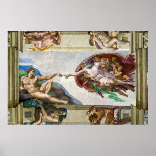 The Creation of Adam Michelangelo Poster