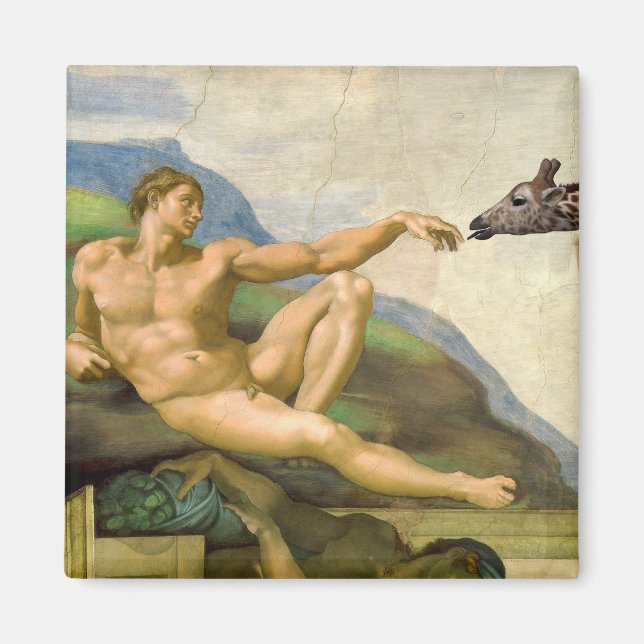 The Creation Of Adam Parody Magnet (Front)