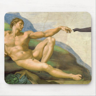The Creation Of Adam Parody Mouse Pad
