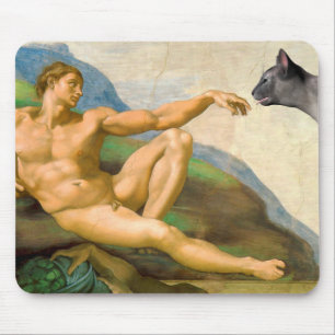 The Creation Of Adam Parody Mouse Pad