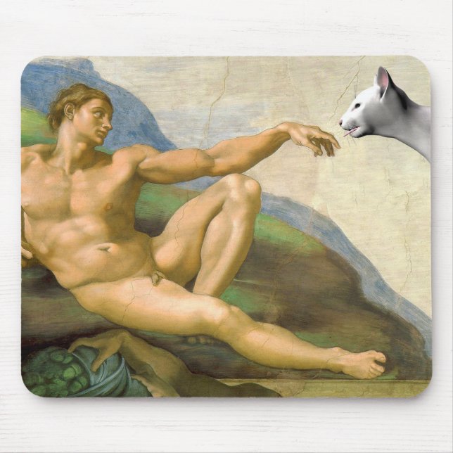 The Creation Of Adam Parody Mouse Pad (Front)
