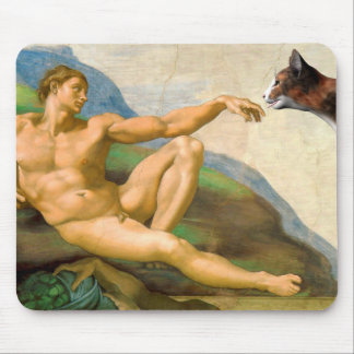 The Creation Of Adam Parody Mouse Pad