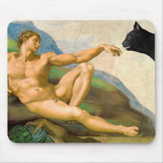 The Creation Of Adam Parody Mouse Pad
