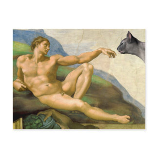 The Creation Of Adam Parody Postcard