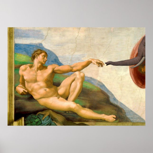The Creation Of Adam Parody Poster (Front)