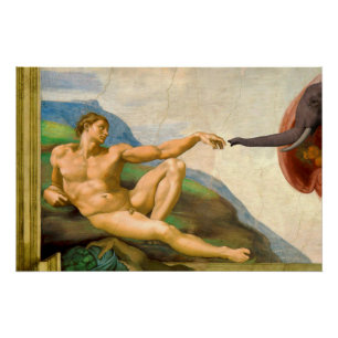 The Creation Of Adam Parody Poster