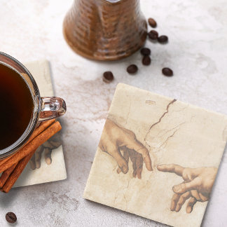 The Creation of Adam Stone Coaster