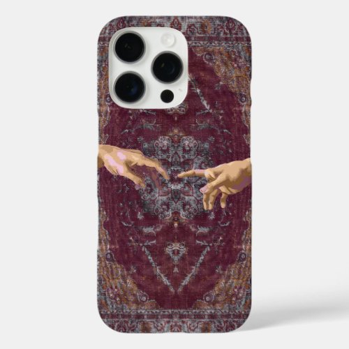 The Creation of Adam Vintage Textile Art Phone Cas iPhone 16 Pro Case