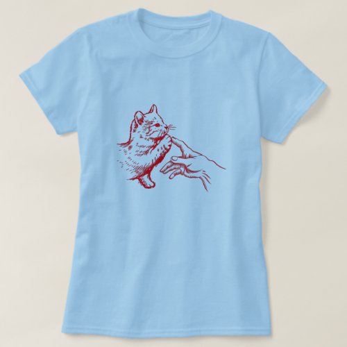 The Creation of Hand _ Funny Cat Design T_Shirt