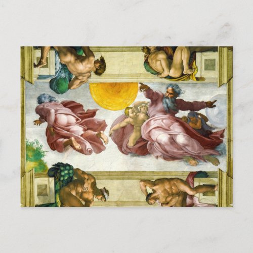 The Creation of the Sun by Michelangelo Postcard